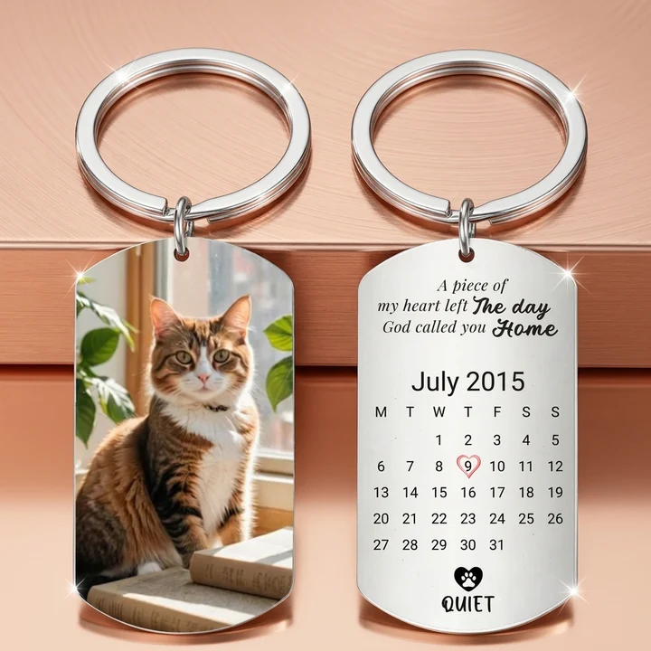 Custom Photo Keychain - Personalized Pet Memorial Gifts For Dogs, Cats - A Loyal Heart Never Fades