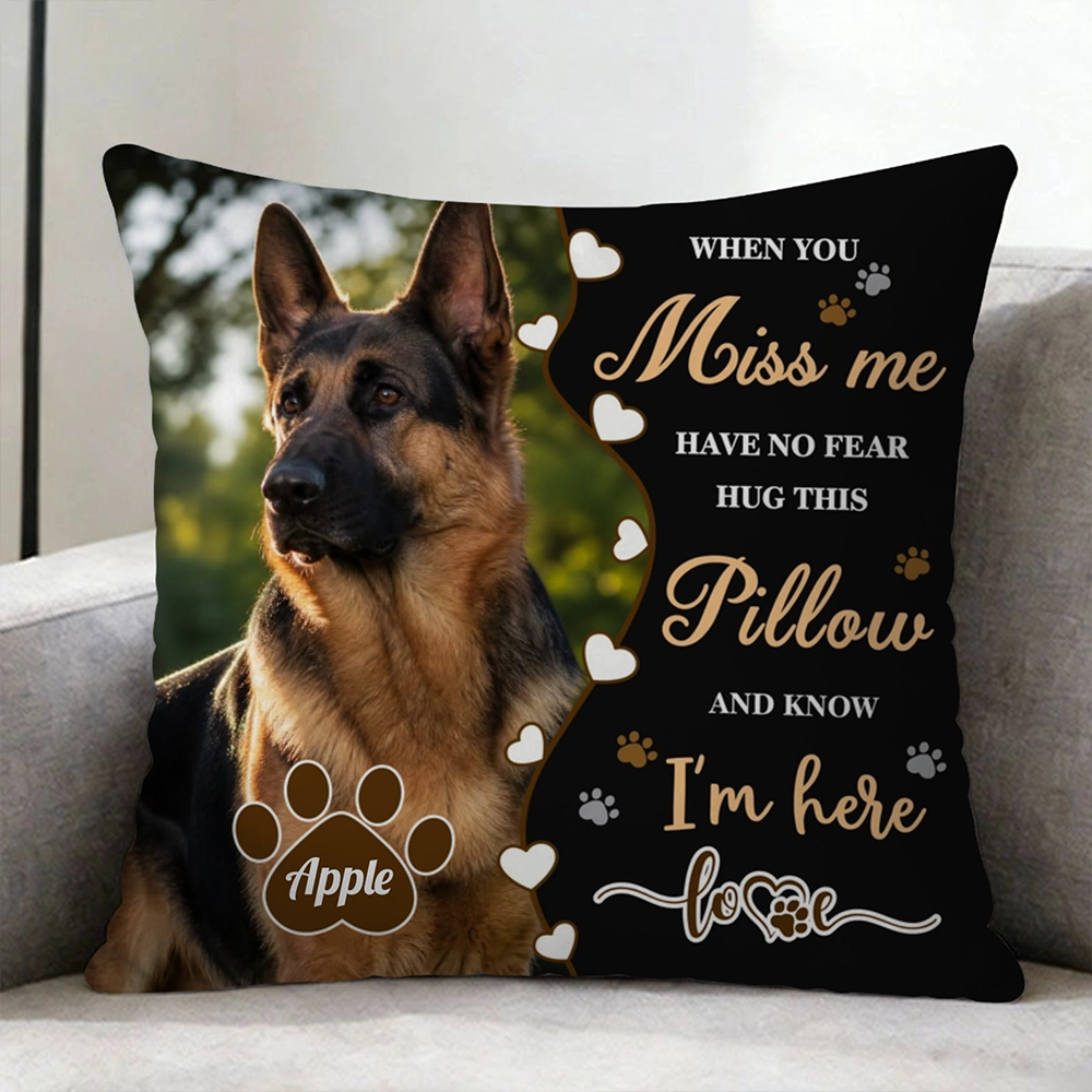 Personalized Pet Memorial Throw Pillow Design, Custom Pet Photo & Name Printed Pillow Product, The Perfect Gift For Pet Lovers