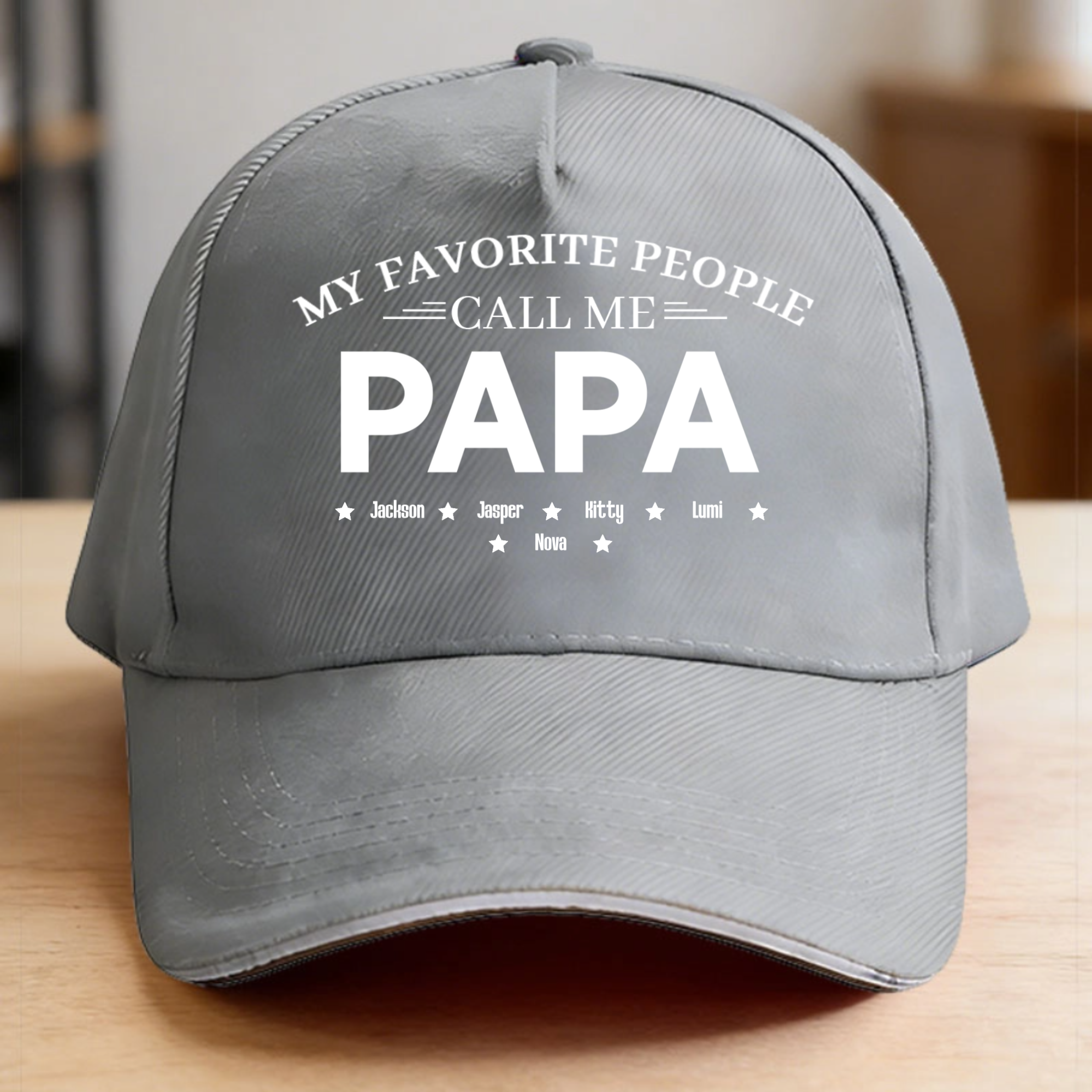 "My Favorite People Calls Me..."— Custom Baseball Cap, Personalized Papa Hat with Kids Names, Gift for Dad Grandpa on Father's Day Birthday