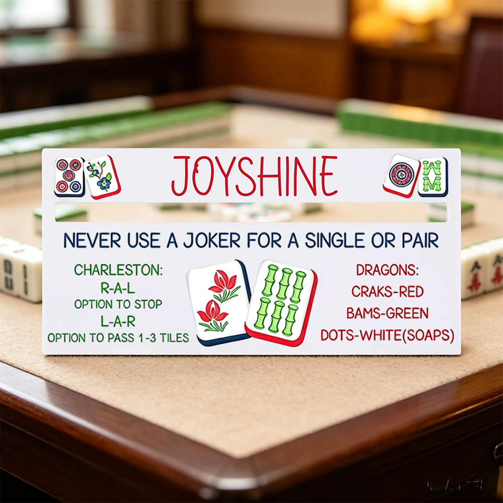 Personalized Colorful Pattern Mahjong Line Reader with Name Mahjong Accessory Birthday Mahjong Parlor Gift for Mahjong Lovers