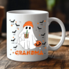 Personalized Halloween Ghost Coffee Mug, Custom Name & Member Count Ceramic Cup, Funny Gift for Mom, Dad, Grandparents, Trick or Treat Party Favor
