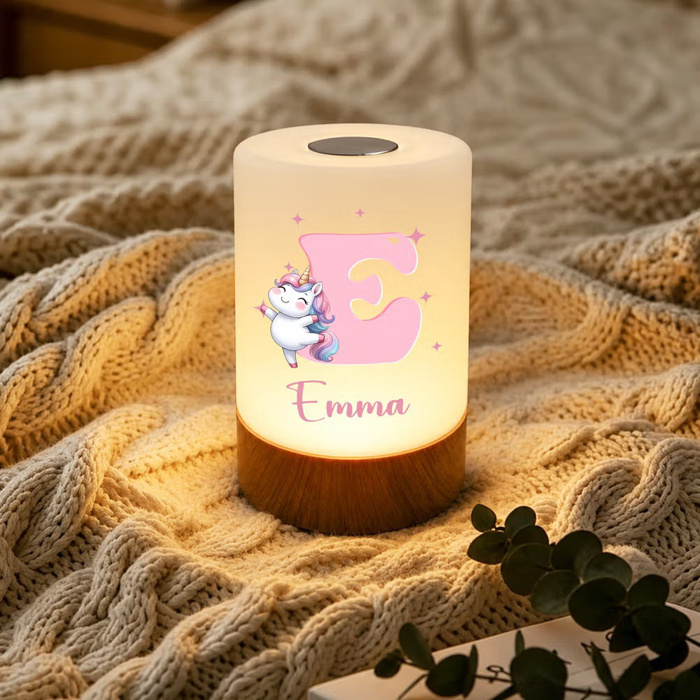Personalized Dancing Animal Dimmable Touch Control Rechargeable Night Light with Name and Adjustable Colors Bedroom Decor Birthday Gift for Kids