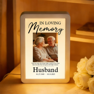 Personalized In Loving Memory LED Photo Frame Mirror with Nickname and Date Memorial Sympathy Gift for Loss of Loved One