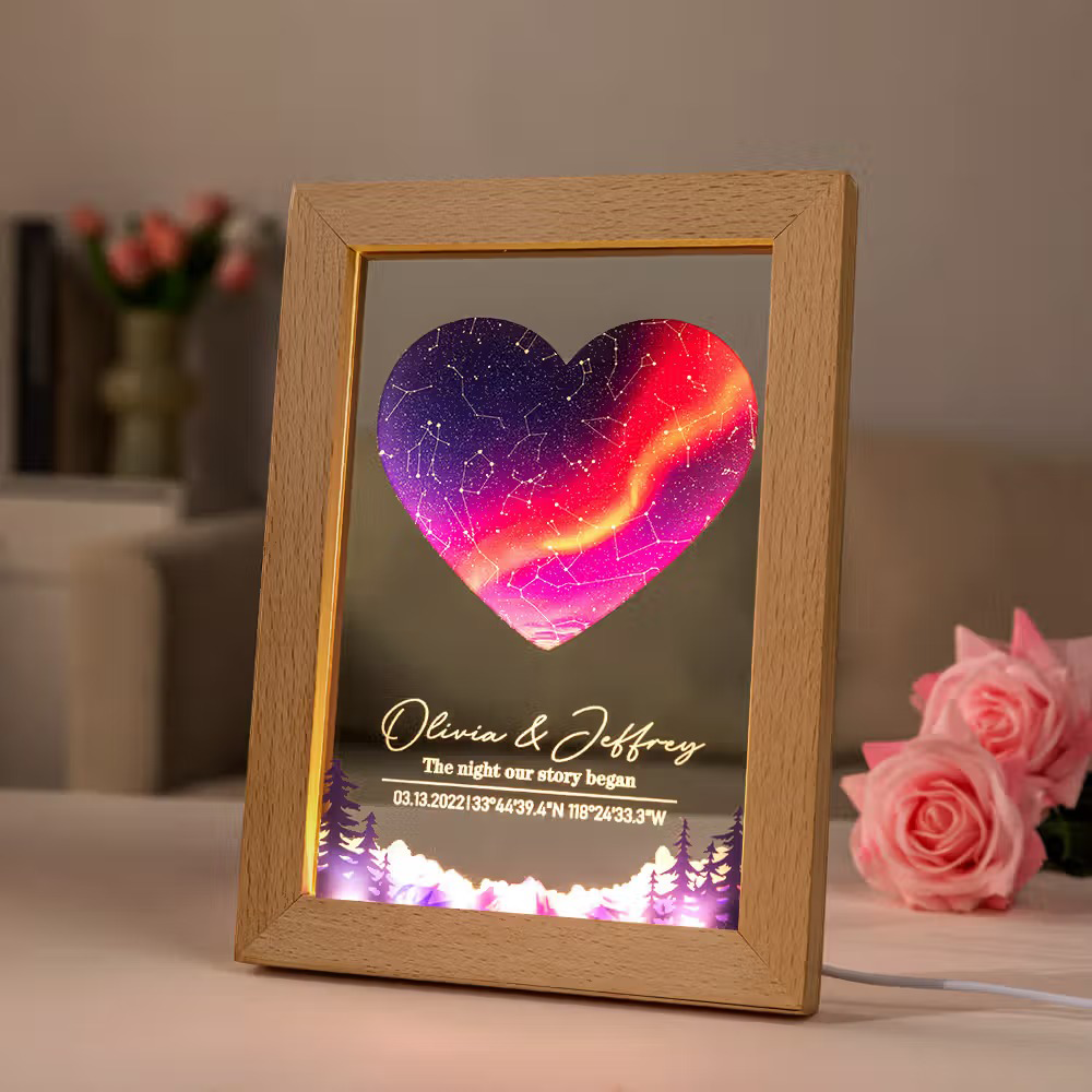 The Night Our Story Began - Personalized Date Text - LED Night Light - Valentine's Day Gift for Couple